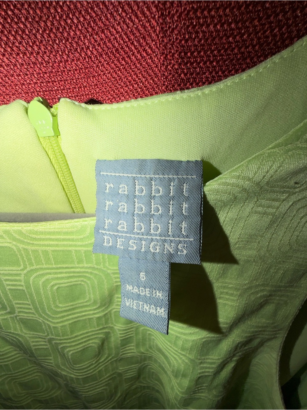 Rabbit Rabbit Rabbit Neon Lime Pleated Dress with Side Buttons - Picture 3 of 5
